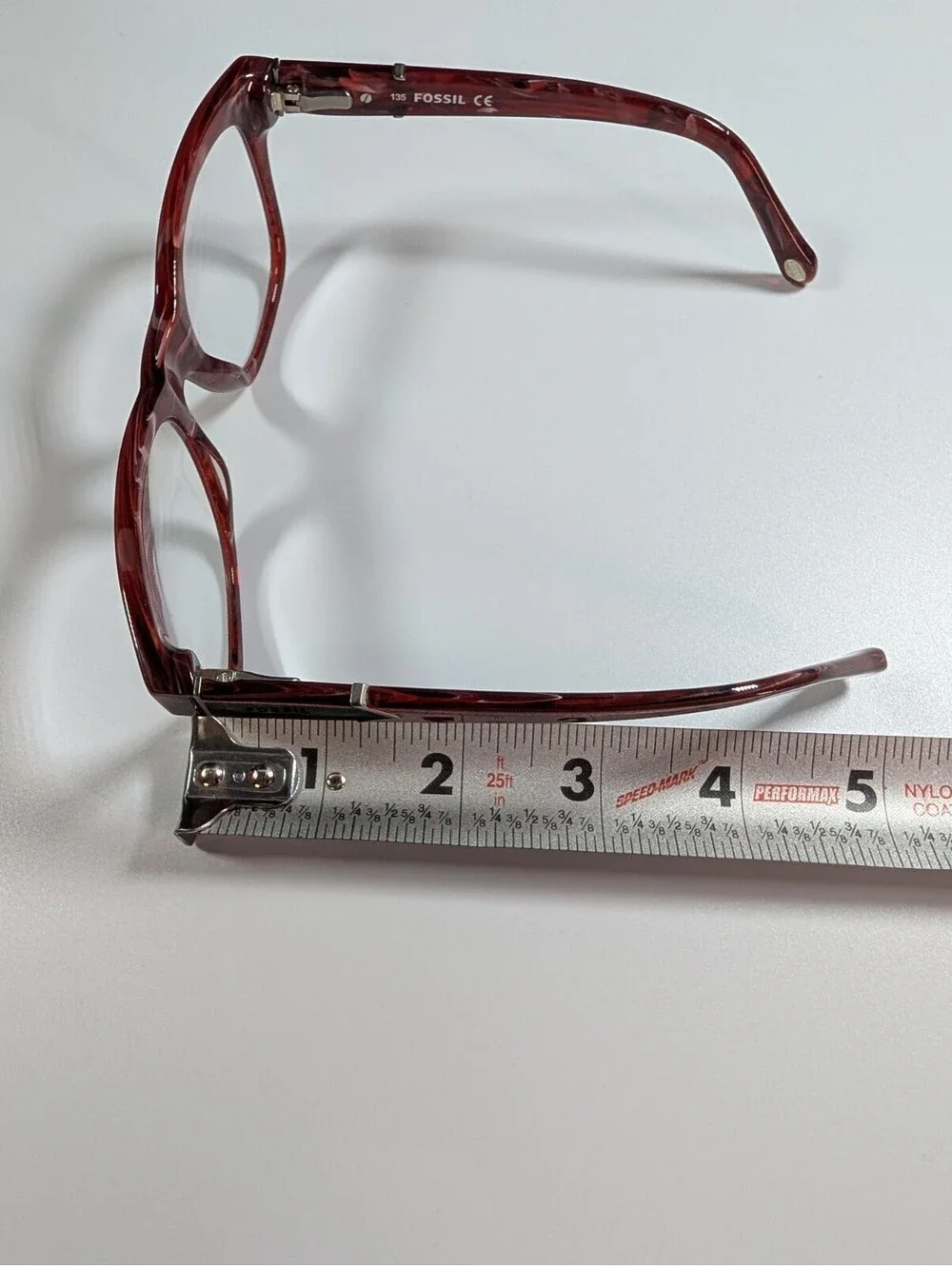 Fossil Womens 51mm Red Horn FOS6075 YAB Oversized Square Eyeglass Frames Eyewear